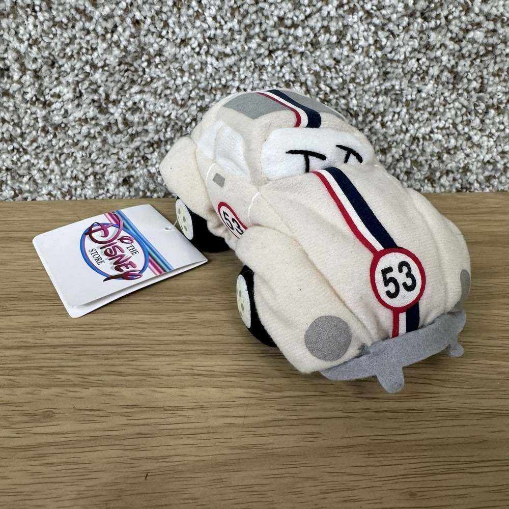 Herbie The Love Bug Disney Store Mini Bean Bag 6" Plush New With Tags